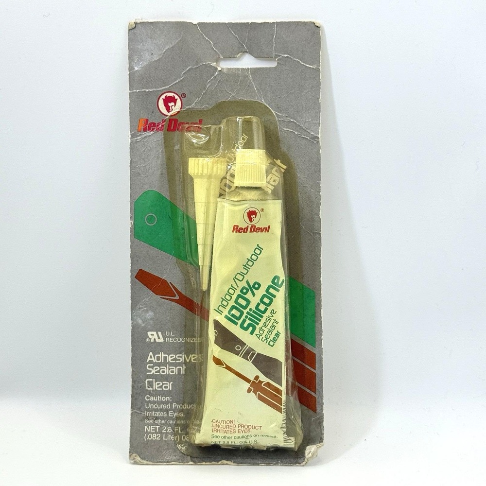 VTG Red Devil 100% Silicone‎ Sealant Clear 2.8oz Indoor Outdoor Adhesive NOS USA